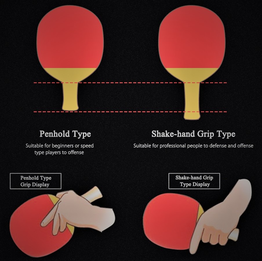 shakehand vs penhold ping pong paddle